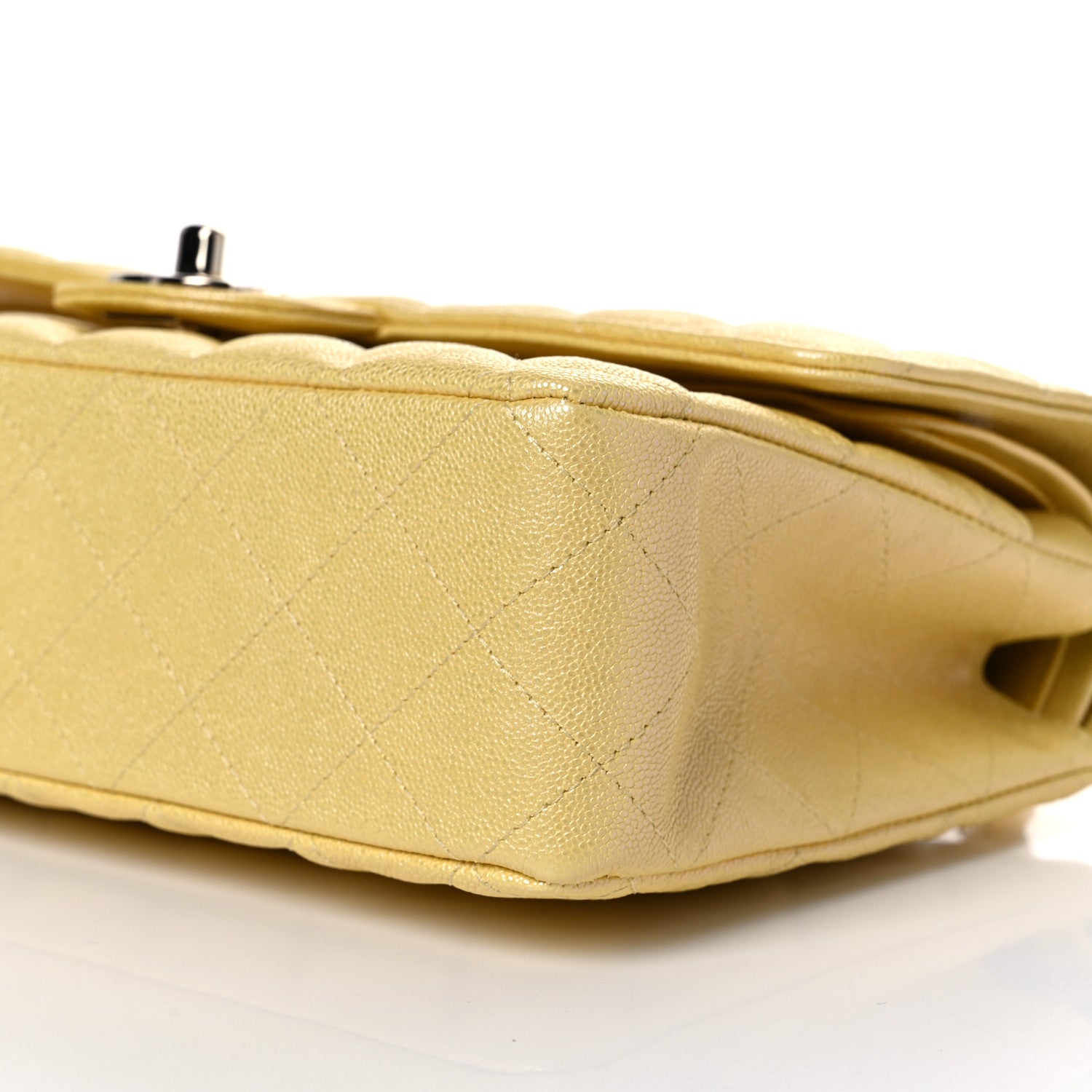 Chanel Iridescent Caviar Quilted Medium Double Flap Yellow 9 of 10