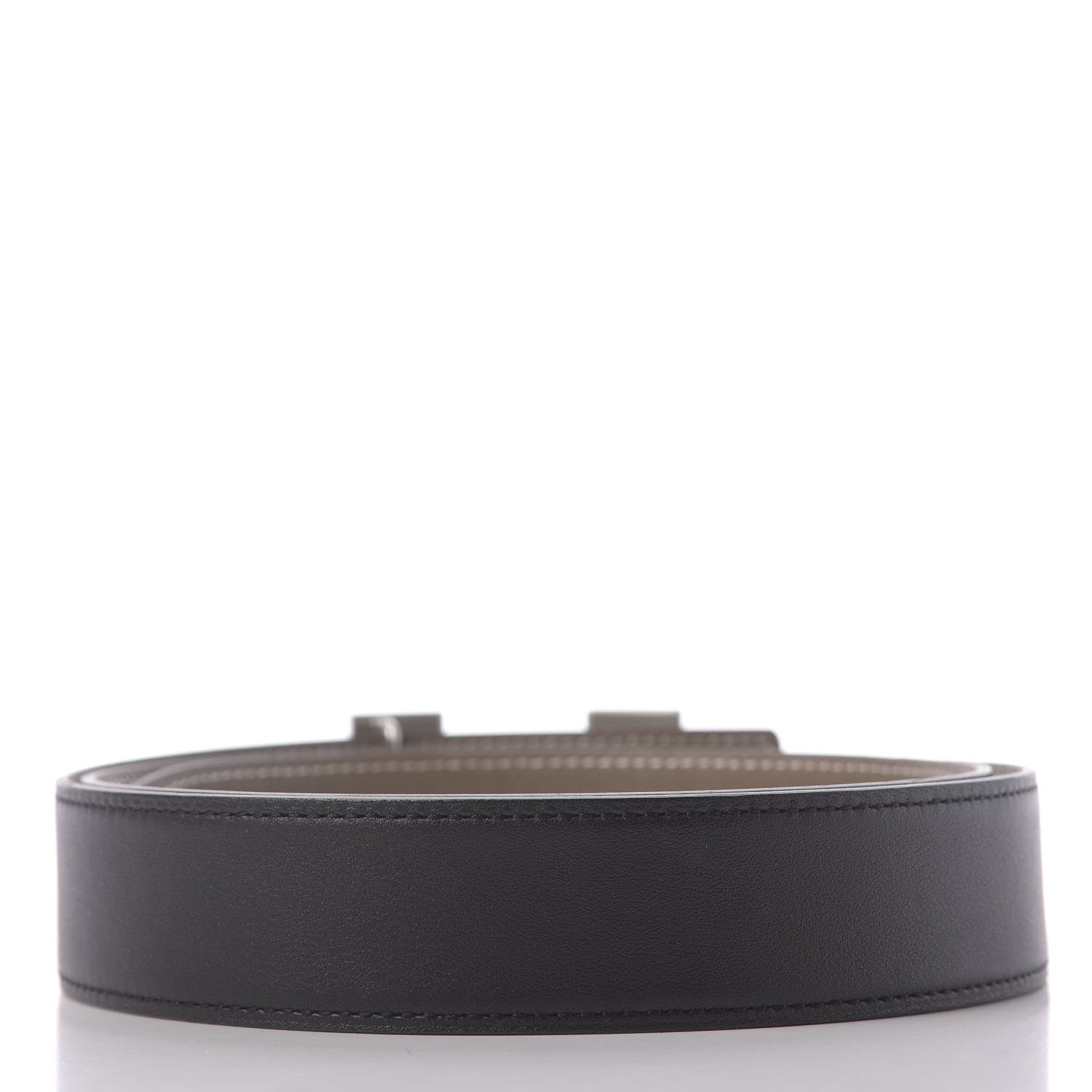 Hermes Swift Epsom 32mm Martelee H Belt 90 Black Etoupe 2 of 9