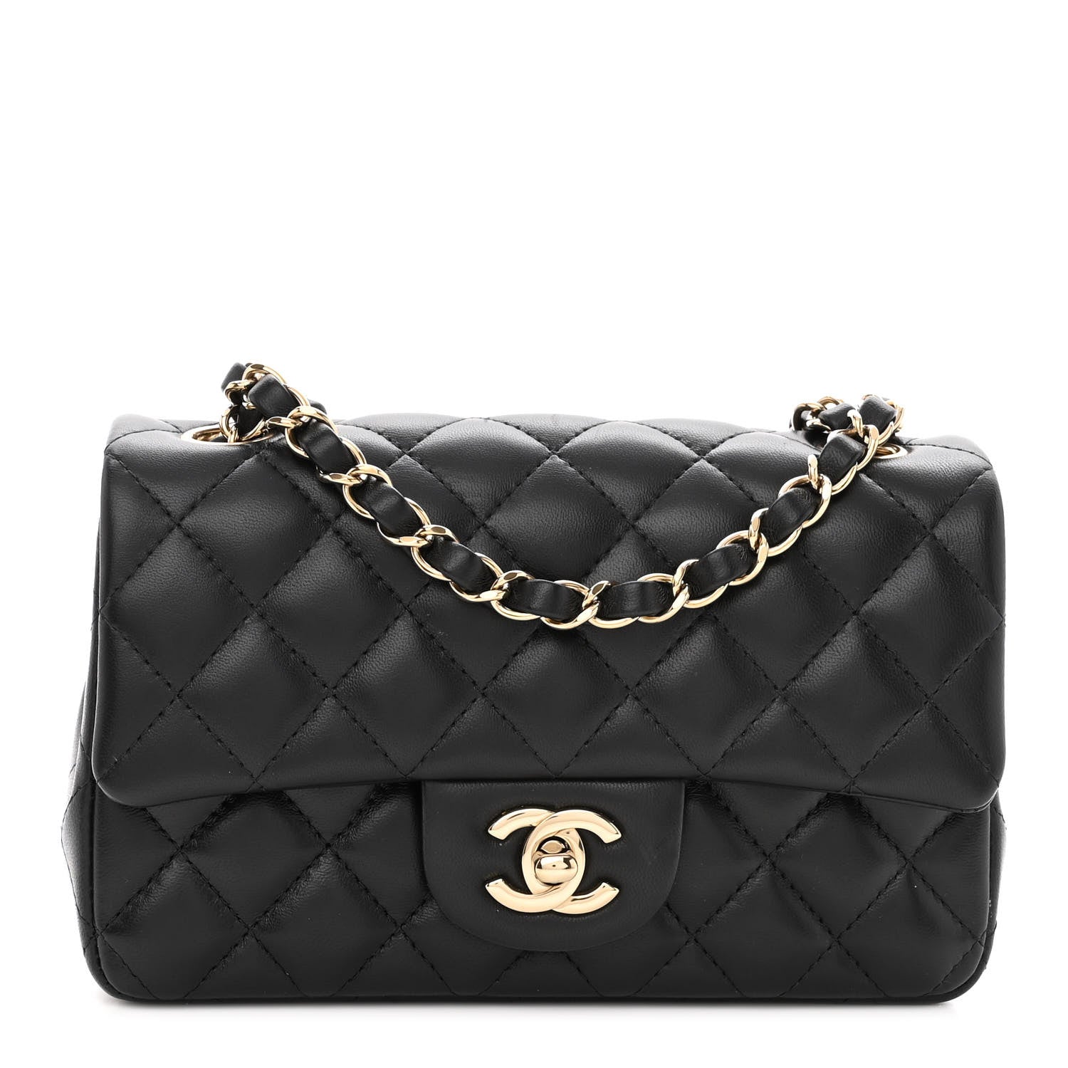 Chanel Lambskin Quilted Mini Rectangular Flap Black 1 of 10