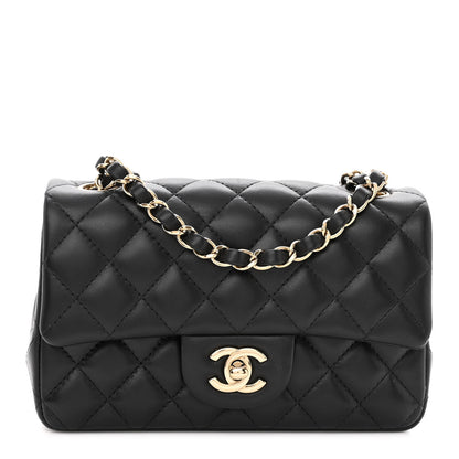 Chanel Lambskin Quilted Mini Rectangular Flap Black 1 of 10