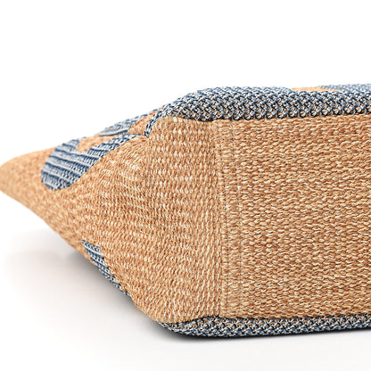 Chanel Mixed Fibers Large Shopping Bag Blue Beige 7 of 9