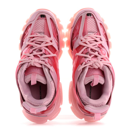 Balenciaga Rubber Mesh Fabric Clear Sole Womens Track Sneakers 39 Pink 2 of 10