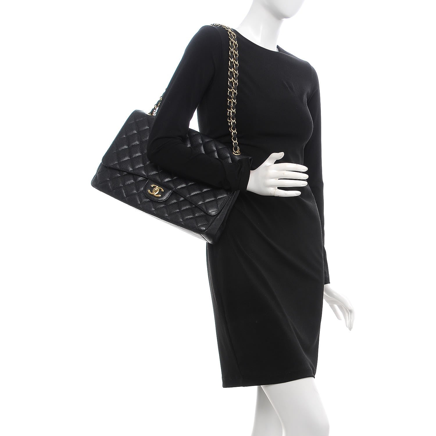 Chanel Caviar Quilted Maxi Single Flap Black 2 of 7