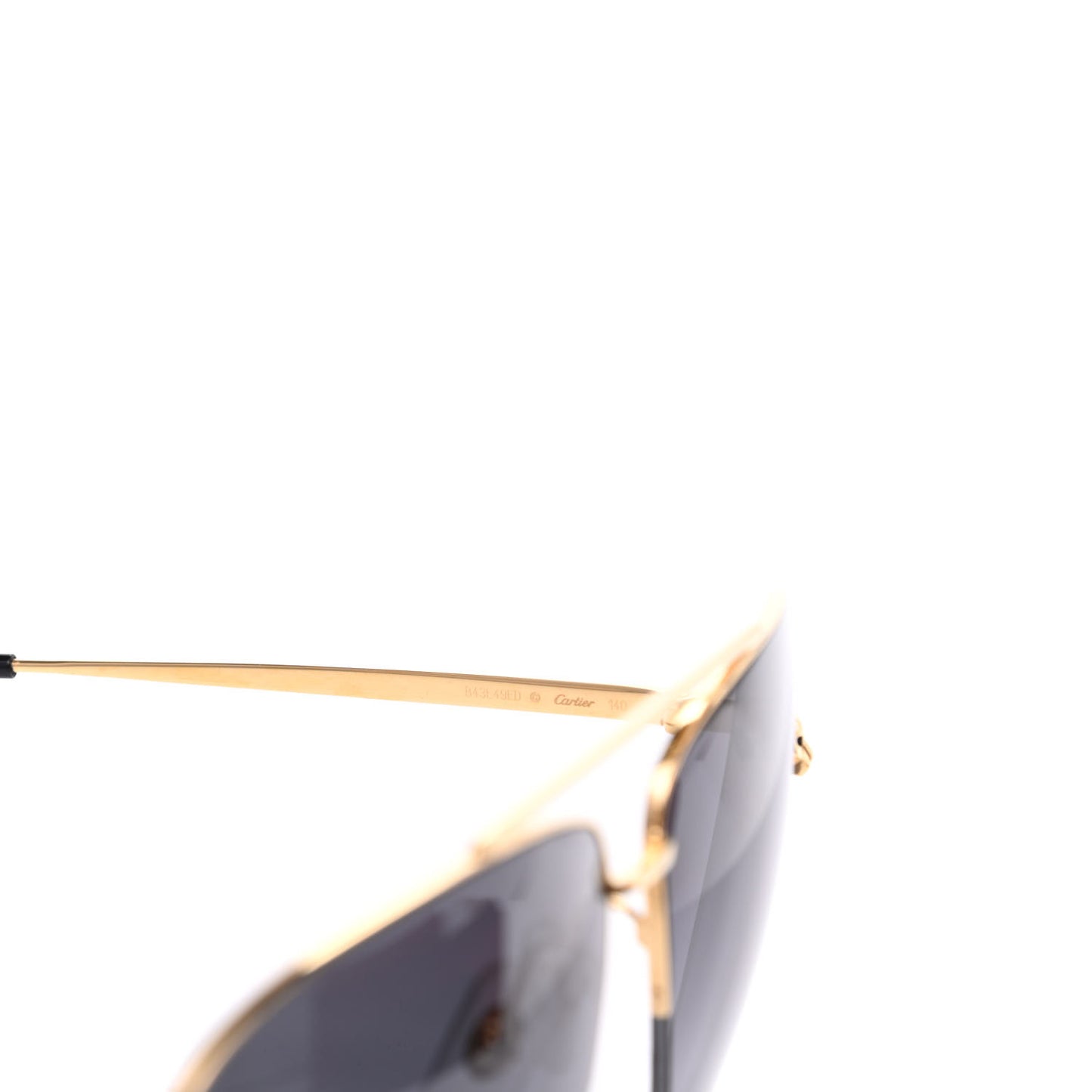 Santos de Cartier Aviator Sunglasses CT0065S Gold Black