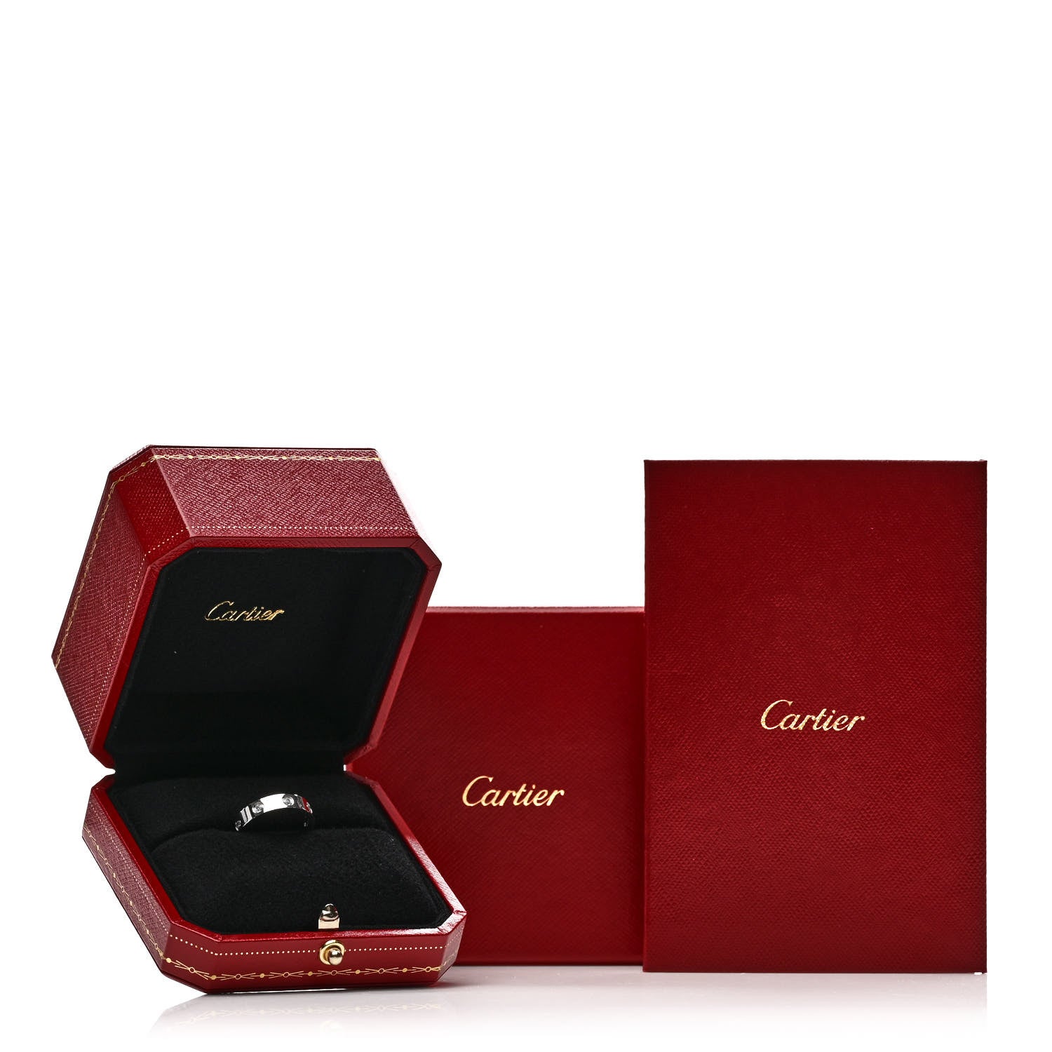 Cartier 18K White Gold 8 Diamond 4mm LOVE Wedding Band Ring 50 5.25 5 of 5