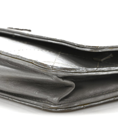 Chanel Metallic Aged Calfskin Quilted Wallet on Chain WOC Silver 11 of 12