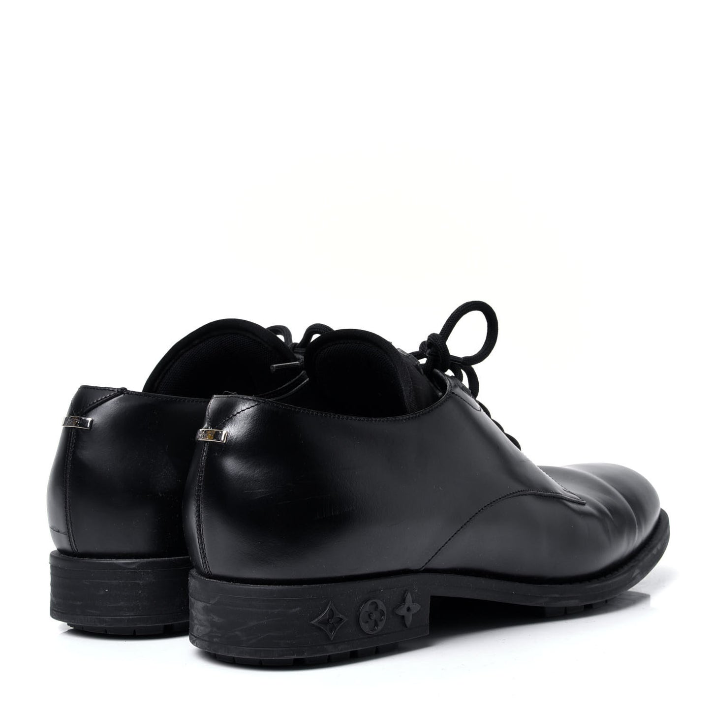 Calfskin Mens Formal Derby Shoes 8 Black