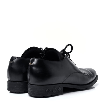 Louis Vuitton Calfskin Mens Formal Derby Shoes 8 Black 3 of 10