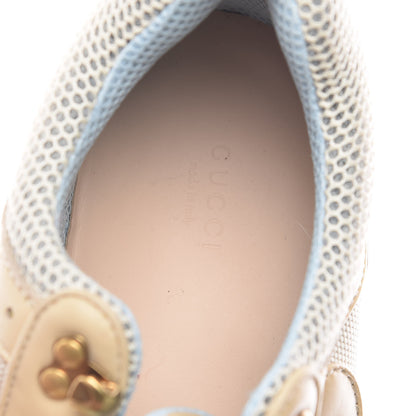 Gucci X SEGA Mesh Canvas Calfskin Removable Crystals Flashtrek Sneakers 41 Mystic White Oatmeal Sand Storm 7 of 9