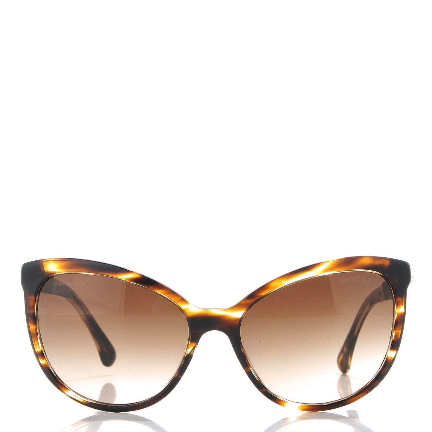 Crystal Baguette Cat Eye Bijou Sunglasses 5307-B Tortoise
