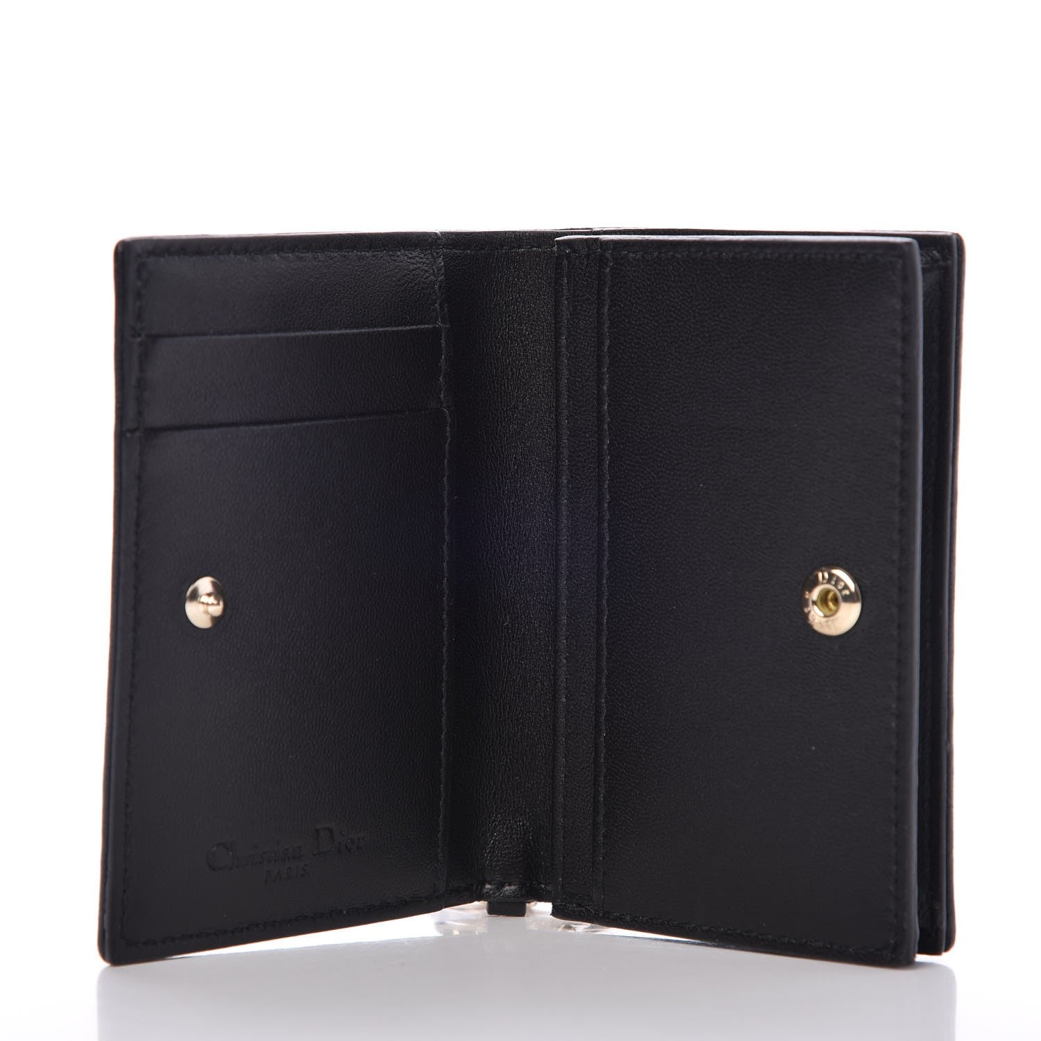 Christian Dior Lambskin Cannage Small Lady Dior Flap Card Holder Black 5 of 8