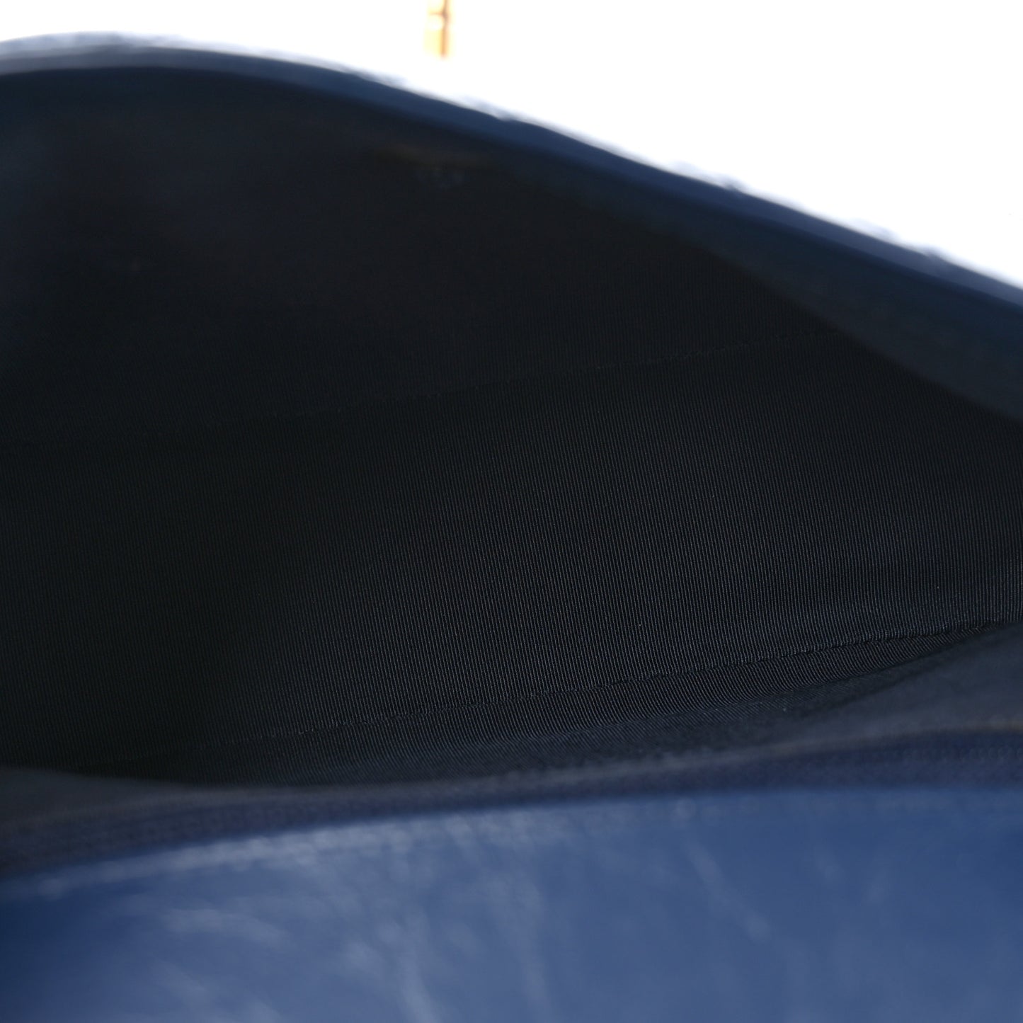 Calfskin Chevron Quilted Top Handle Flap Navy