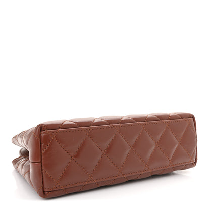 Chanel Shiny Aged Calfskin Quilted Nano Kelly Shopper Brown 4 of 11