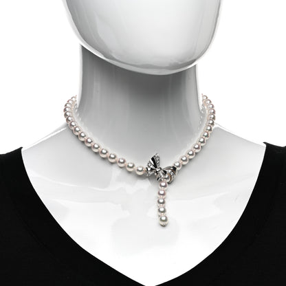 Mikimoto 18K White Gold Diamond Akoya Pearl 7-7.5mm Jeux de Rubans Necklace 2 of 4