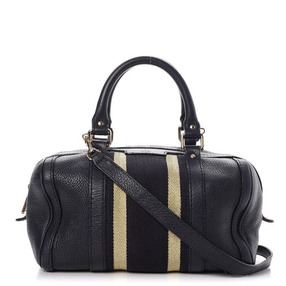 Gucci Calfskin Vintage Web Small Boston Navy Blue 1 of 9