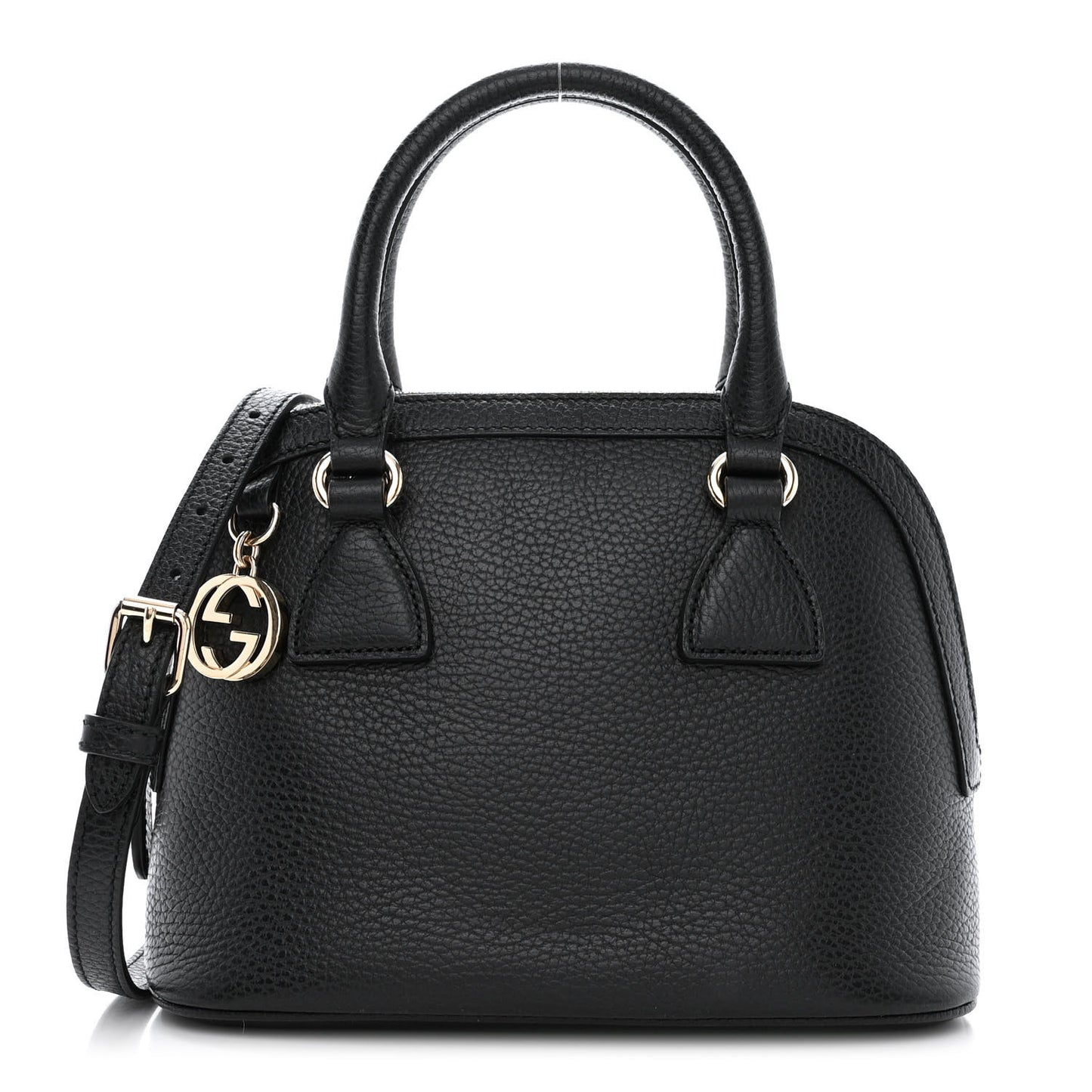 Dollar Calfskin Small GG Charm Dome Bag Black
