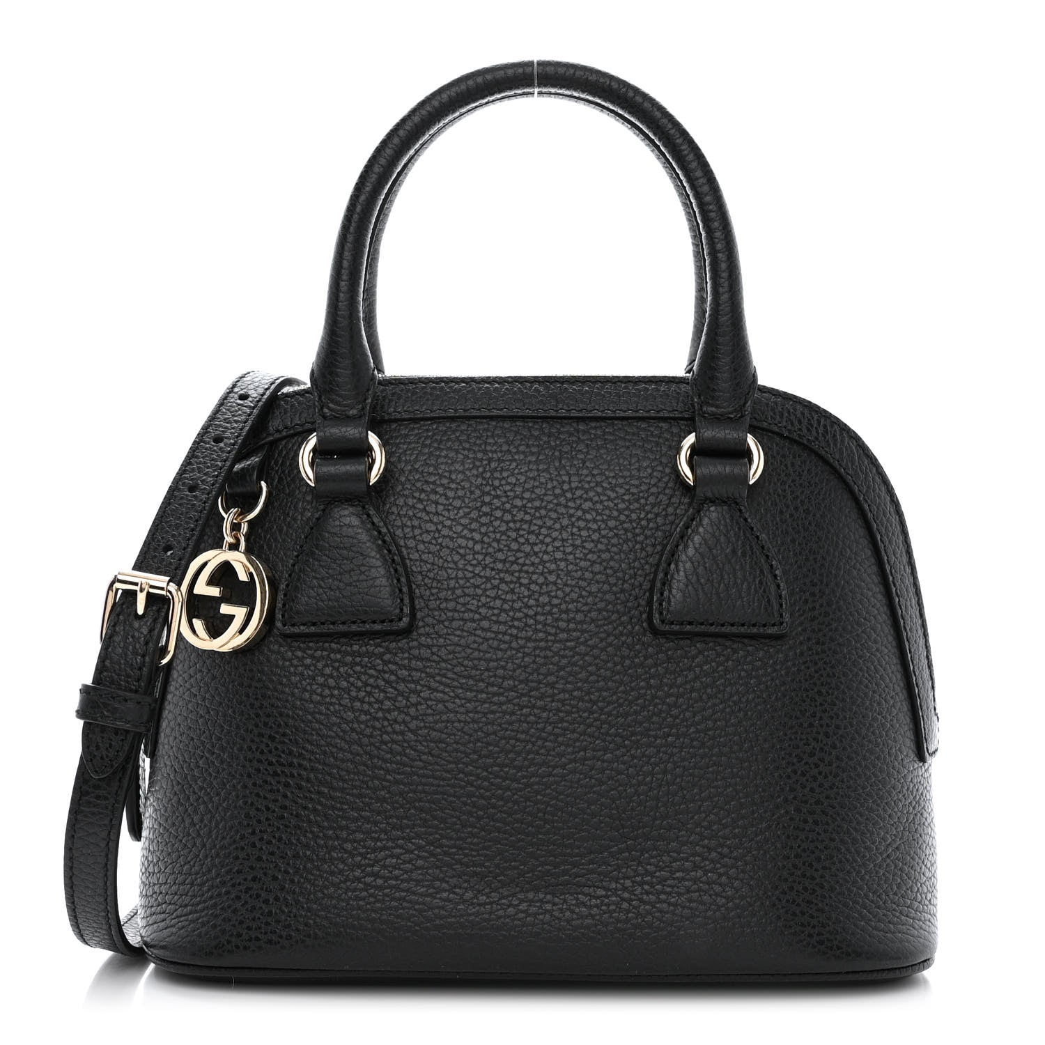 Gucci Dollar Calfskin Small GG Charm Dome Bag Black 1 of 11