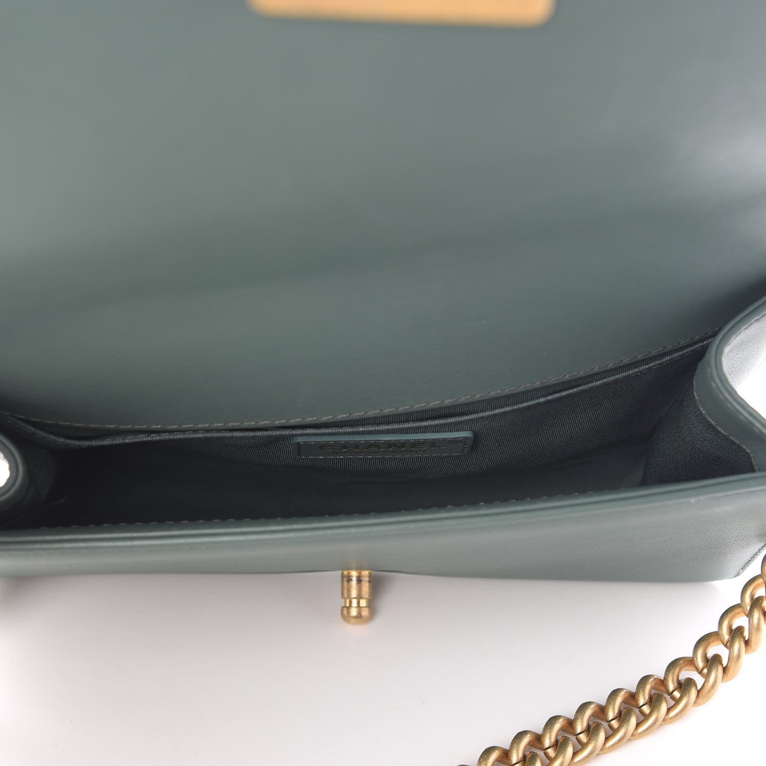Chanel Calfskin Quilted Medium Boy Top Handle Flap Green 5 of 10