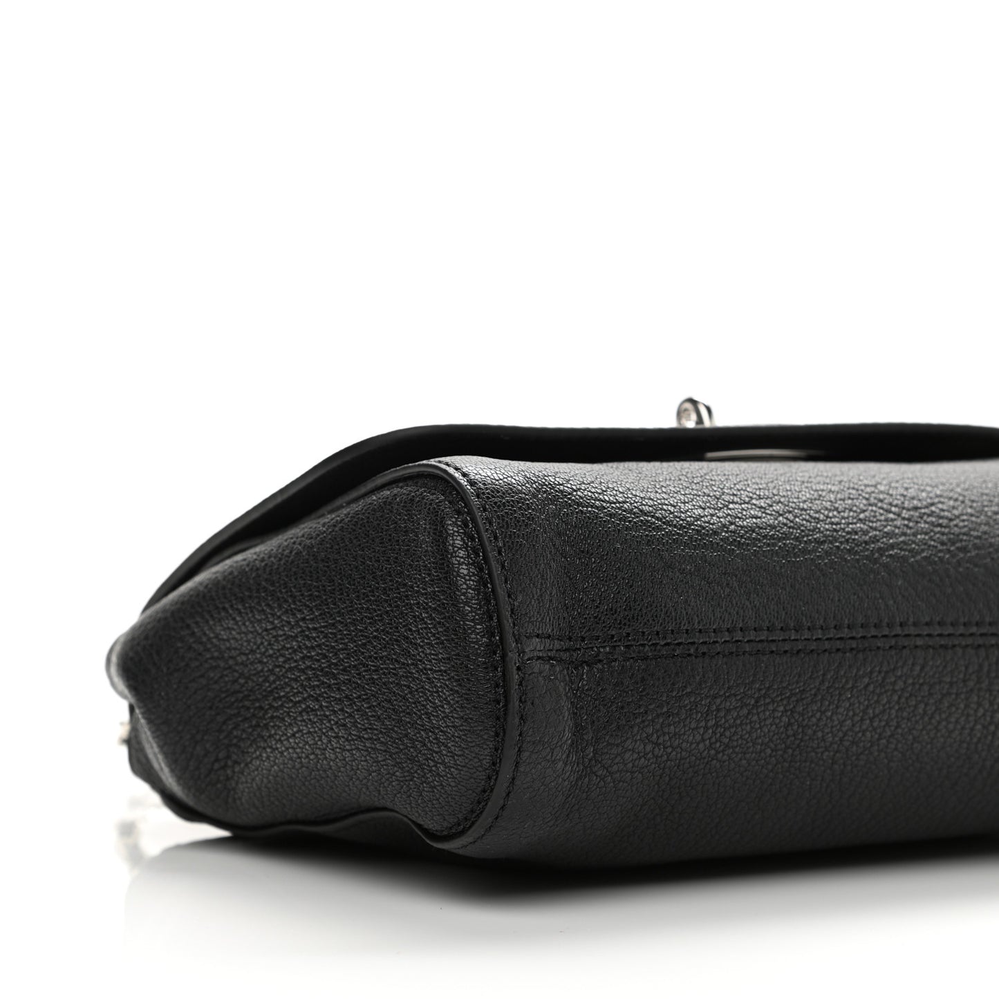 Glossy Goatskin Small Lily Flap Black
