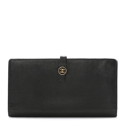 Chanel Grained Calfskin CC Button Long Wallet Black 1 of 10