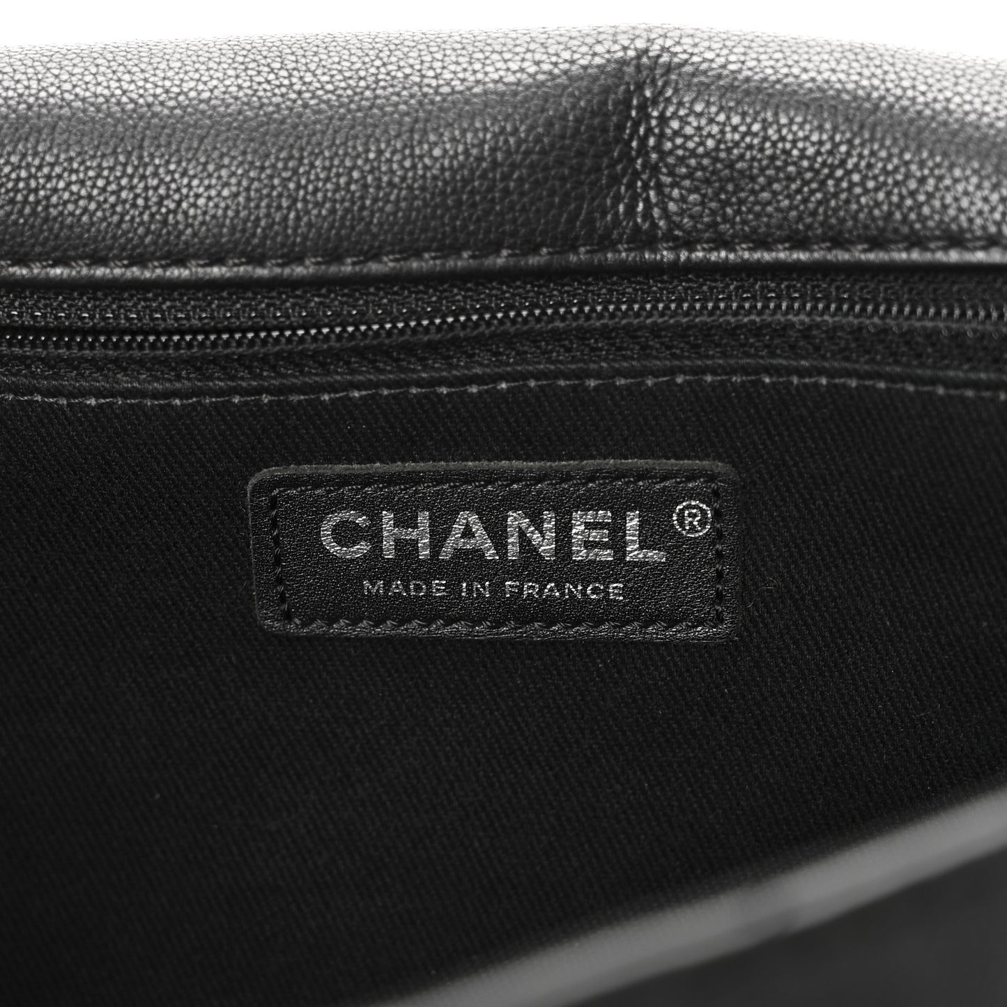 Calfskin Quilted CC Curvy Flap Black