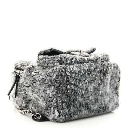 Chanel Sequin Waterfall Backpack Grey 4 of 10