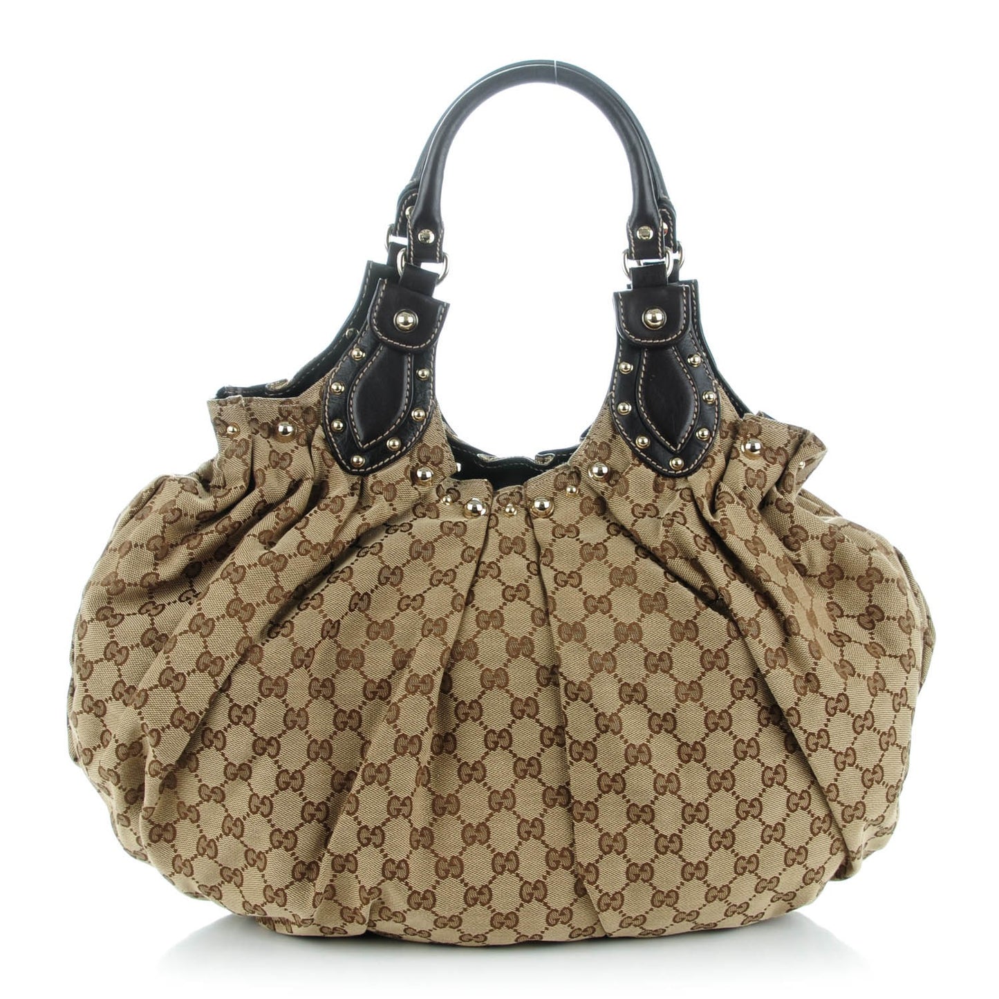 Monogram Studded Pelham Tote Dark Brown