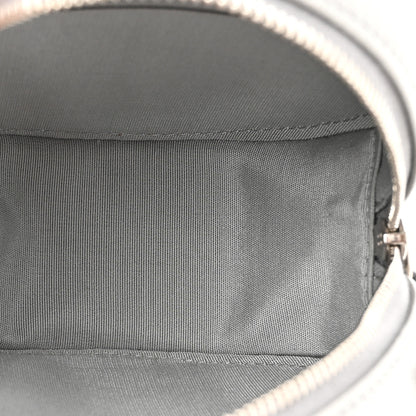 Chanel Goatskin Camellia Quilted Round Clutch With Chain Grey 5 of 12