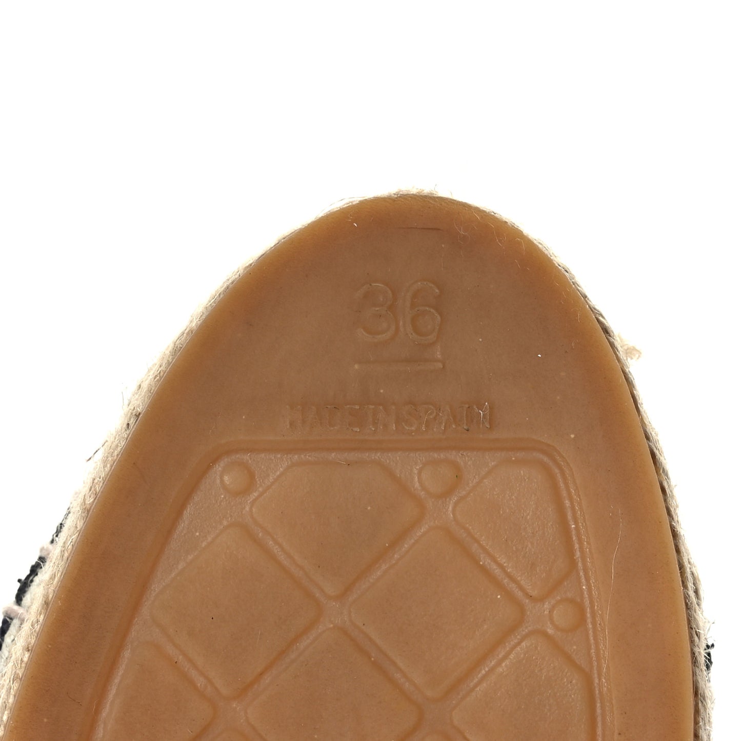 Denim Toile Embossed CC Espadrilles 36 Navy Black