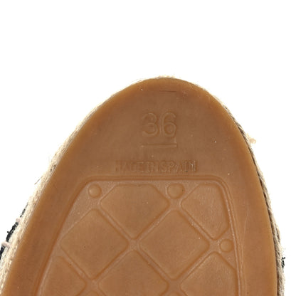 Chanel Denim Toile Embossed CC Espadrilles 36 Navy Black 8 of 8
