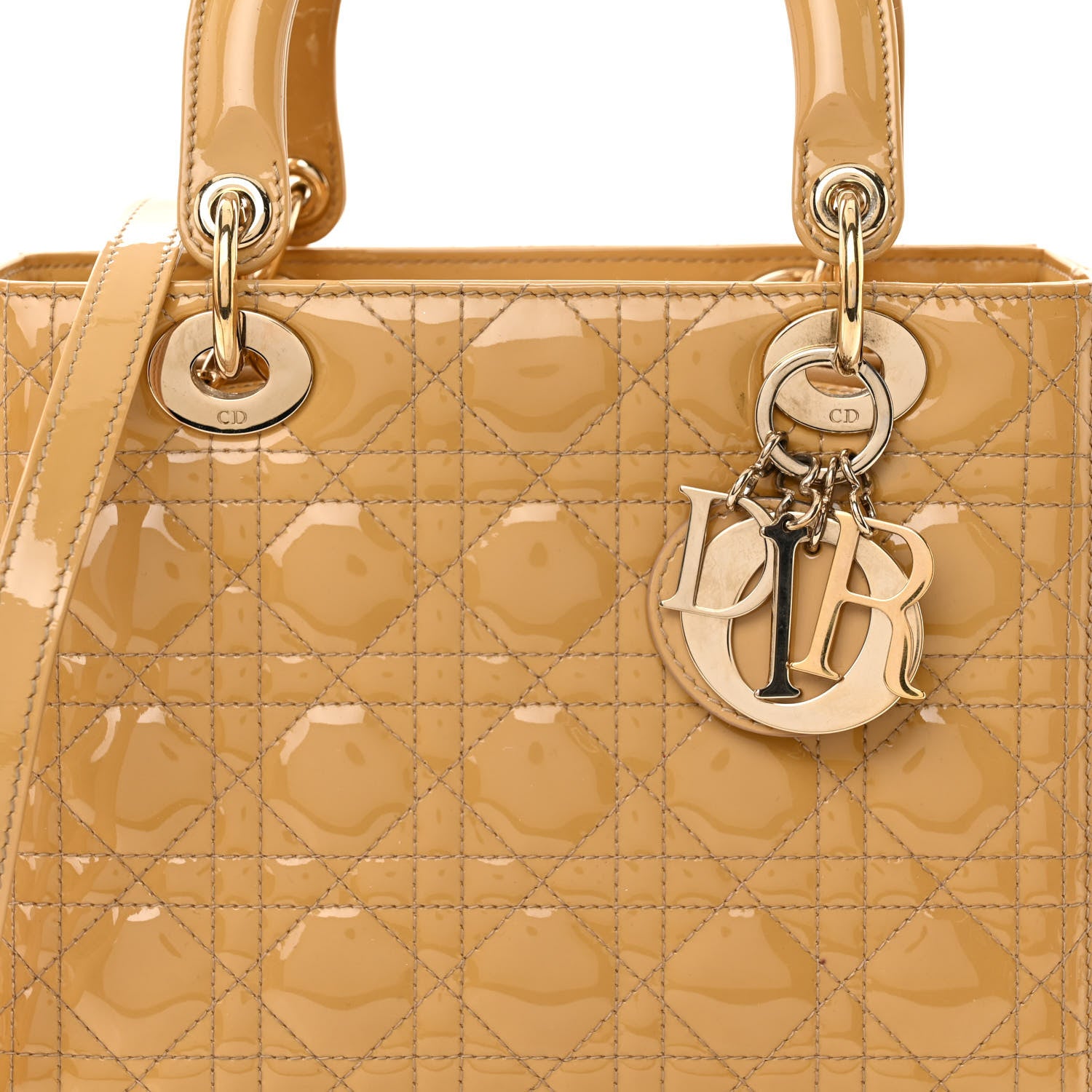 Christian Dior Patent Cannage Medium Lady Dior Dark Beige 7 of 10