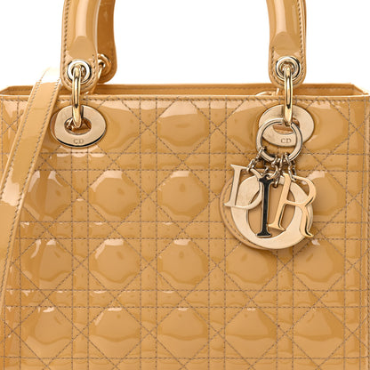 Christian Dior Patent Cannage Medium Lady Dior Dark Beige 7 of 10