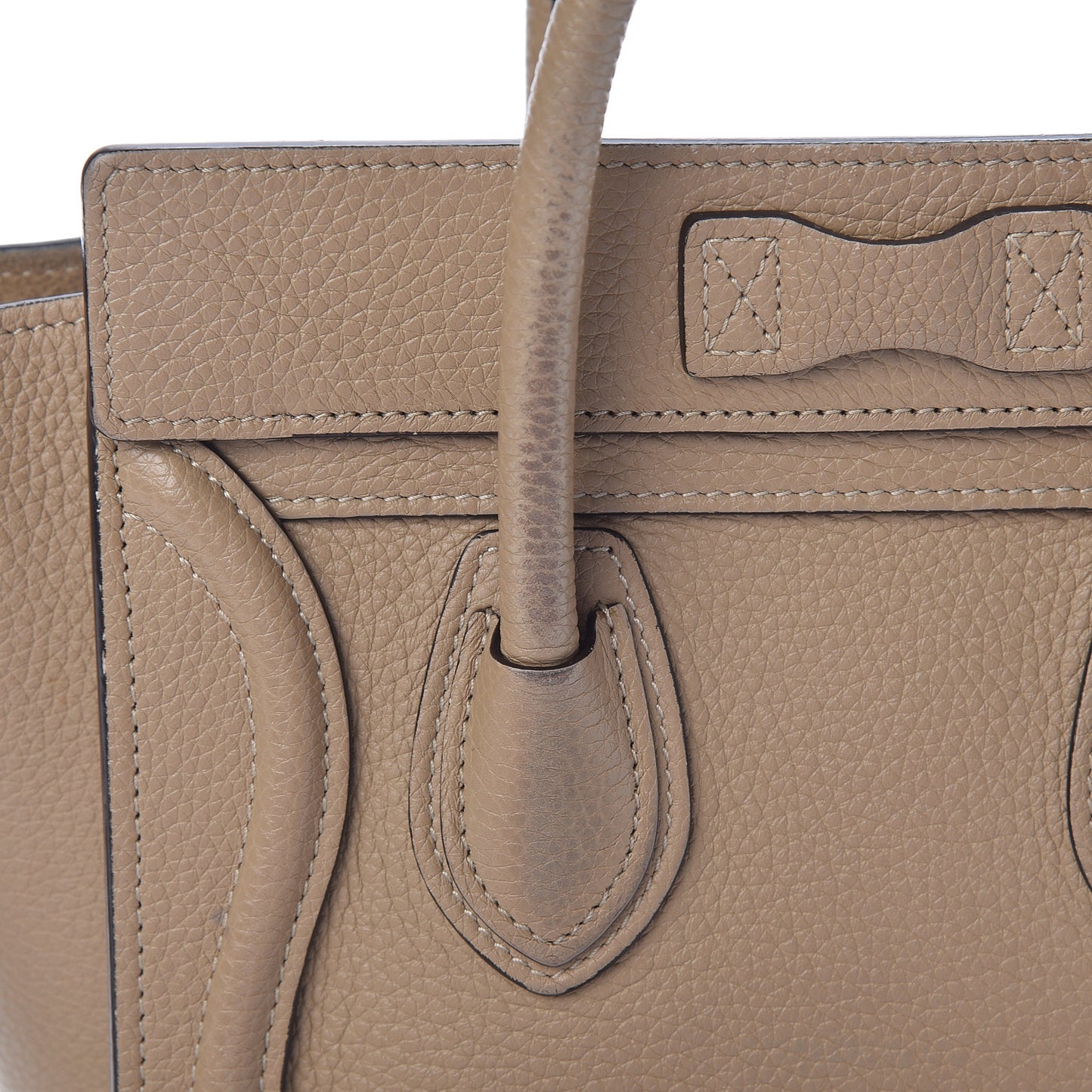Drummed Calfskin Nano Luggage Dune