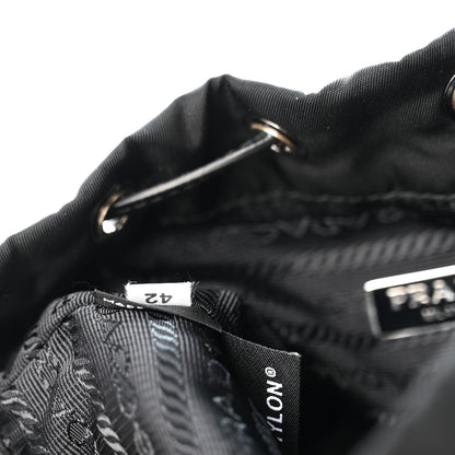 Prada Re-Nylon Vela Drawstring Wristlet Pouch Black 7 of 10