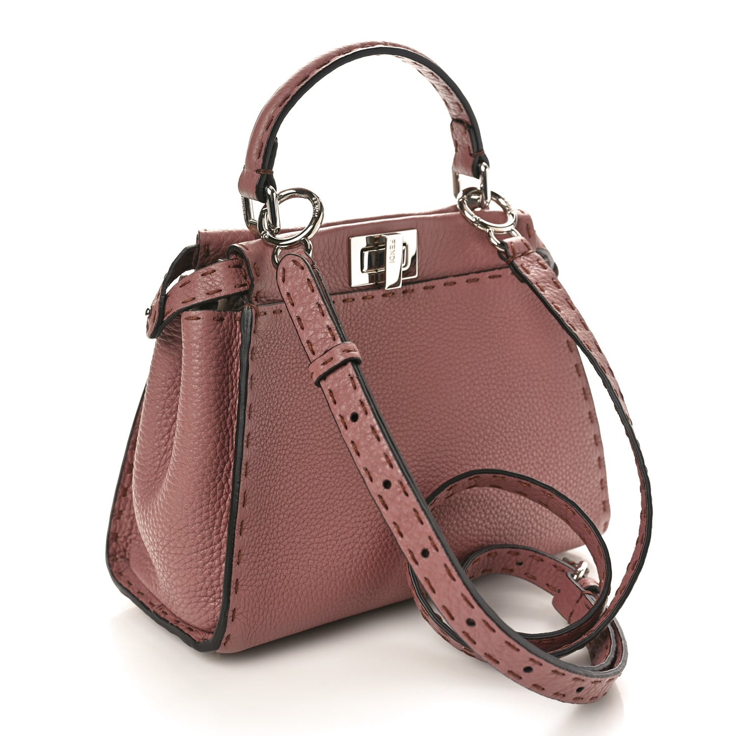 Cuoio Romano Selleria Bi-Color Mini Peekaboo Iconic Satchel English Rose Camelia