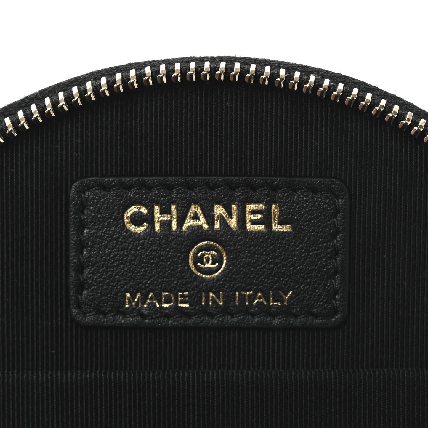 Caviar Quilted Round Handle With Care Vanity With Chain Black
