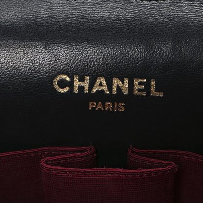 Chanel Lambskin Quilted Medium Double Flap Bijoux Chain Black 6 of 10