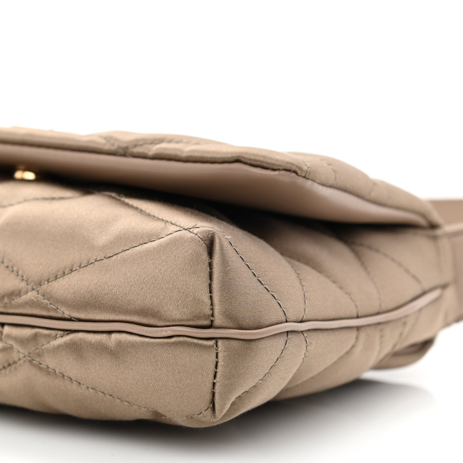 Saint Laurent Satin Quilted Le 57 Diamond Shoulder Bag Mouse 10 of 10