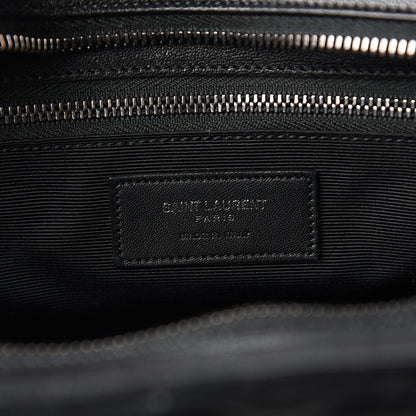 Saint Laurent Sheepskin Matelasse Chevron Large Monogram Shopping Bag Black 6 of 9