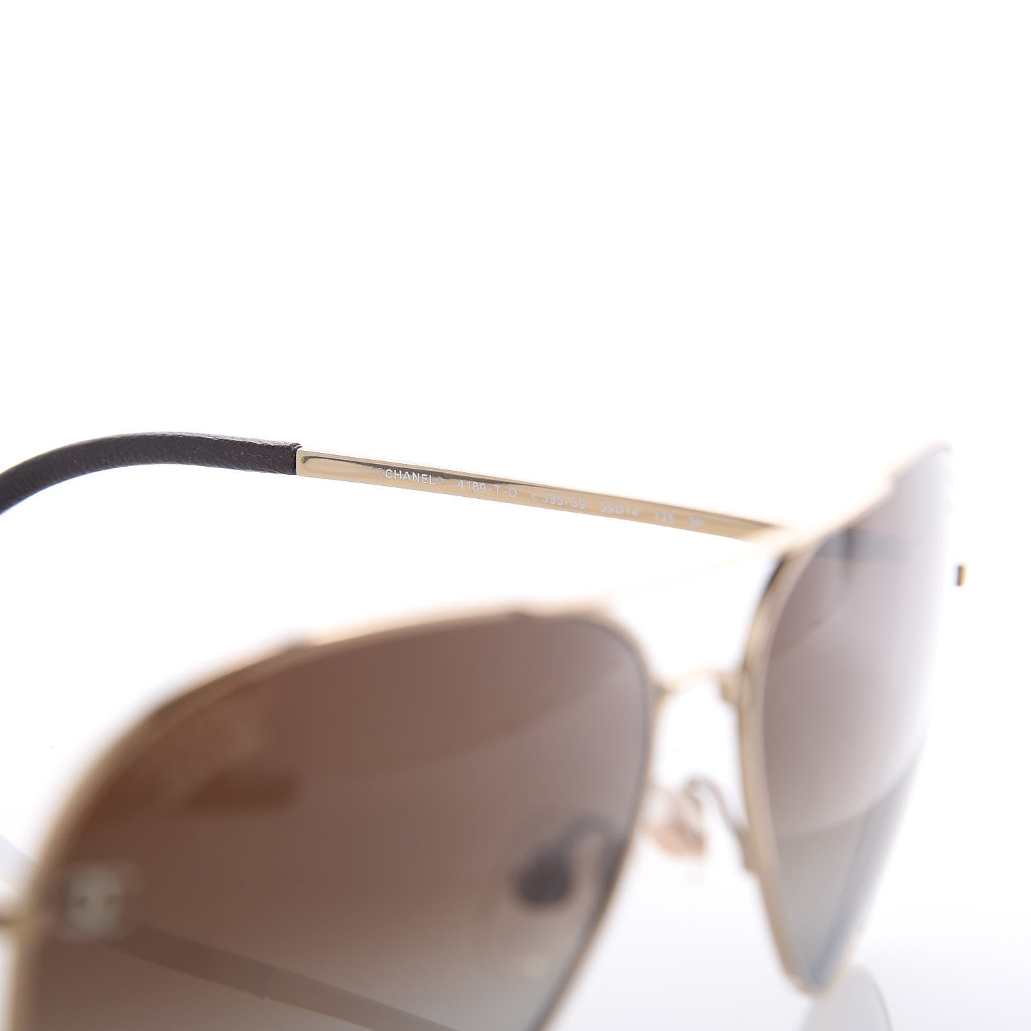 Chanel Aviator CC Sunglasses 4189-T-Q Gold 6 of 7