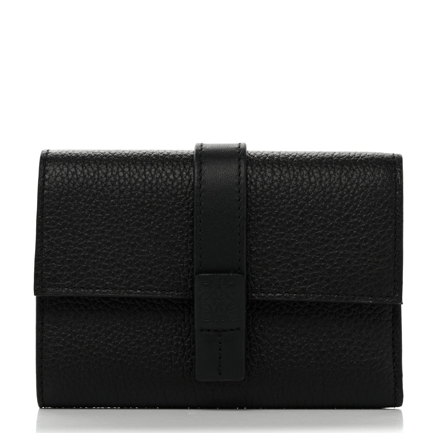 Loewe Grained Calfskin Small Vertical Wallet Black 1 of 8