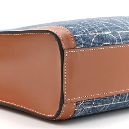 Celine Denim All Over Print Small Vertical Cabas Navy Tan 10 of 13