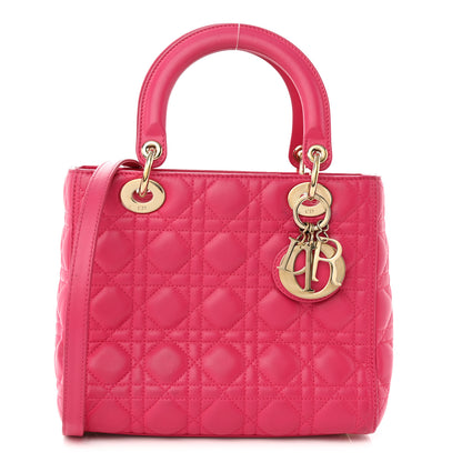 Christian Dior Lambskin Cannage Medium Lady Dior Fuchsia 1 of 11