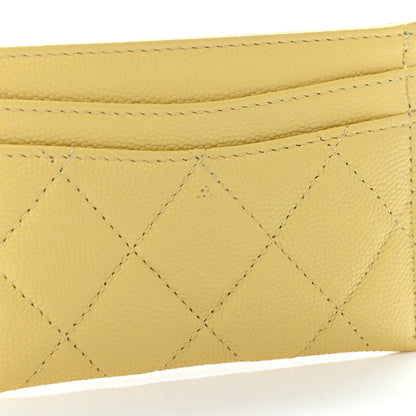 Chanel Caviar Quilted Card Holder Yellow 4 of 5