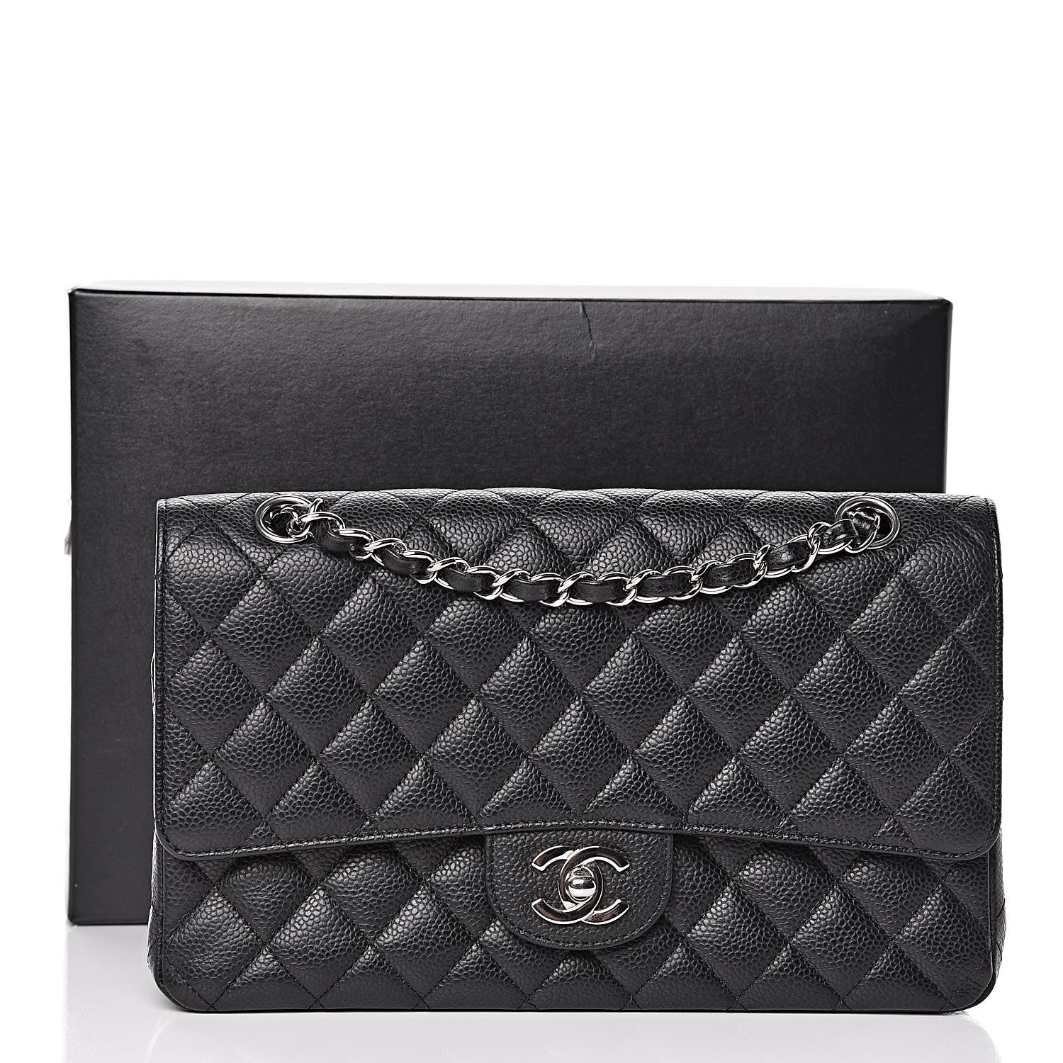 Chanel Caviar Quilted Medium Double Flap Black 18 of 19