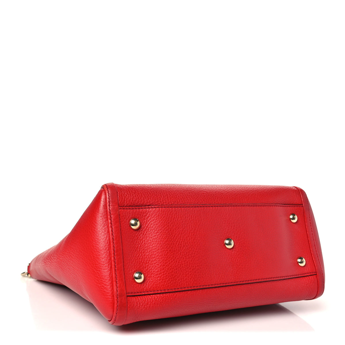 Gucci Pebbled Calfskin Small Soho Top Handle Bag Red 4 of 12
