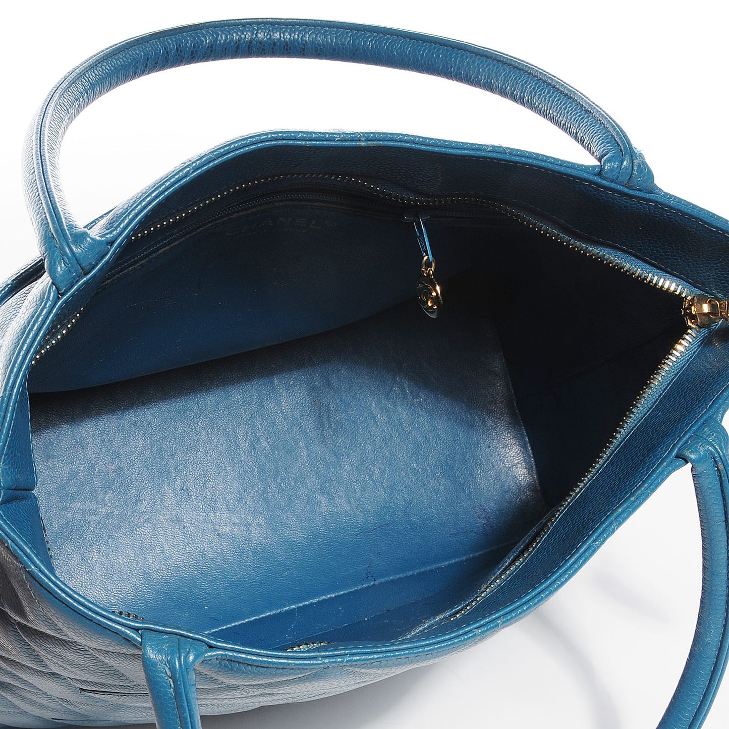 Caviar Quilted Medallion Tote Blue