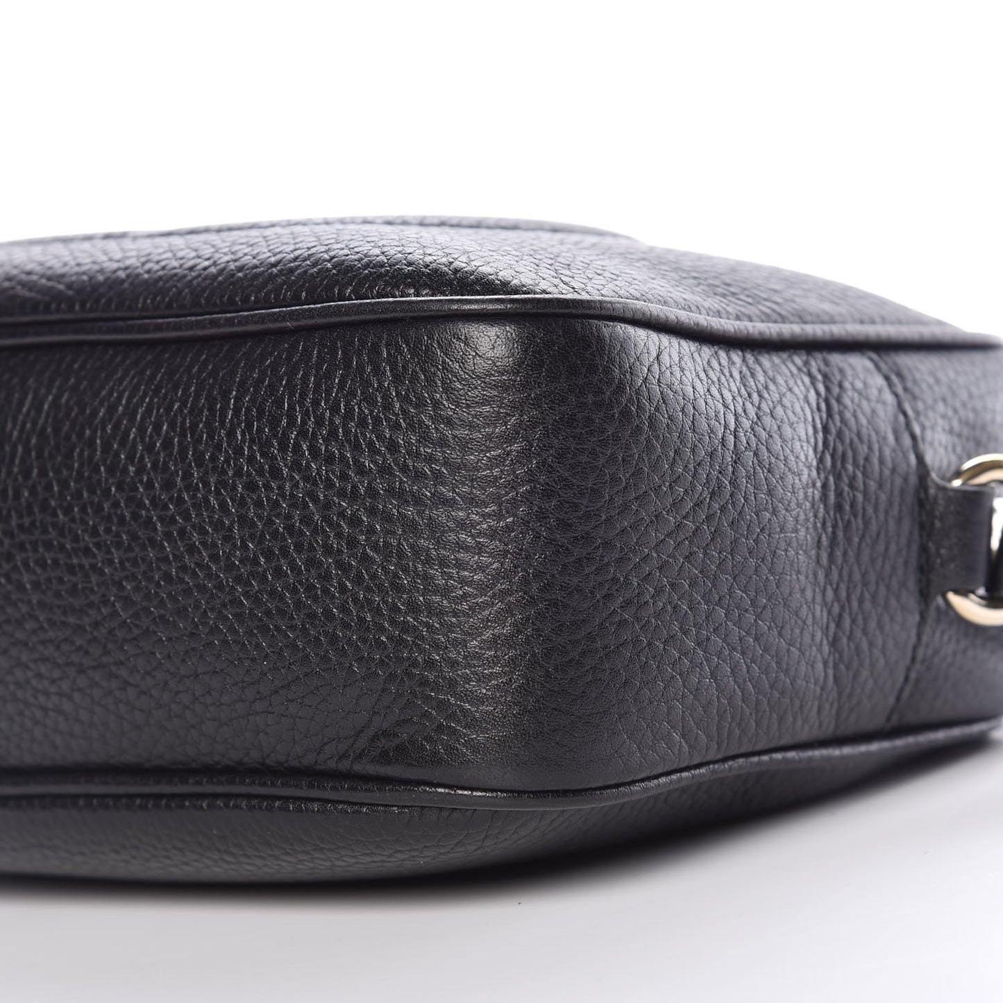 Pebbled Calfskin Small Soho Disco Bag Black
