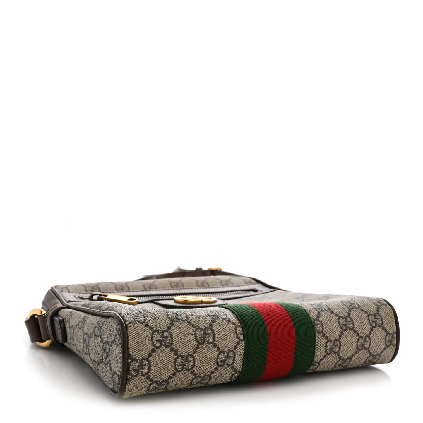 GG Supreme Monogram Web Small Ophidia Messenger Bag Brown