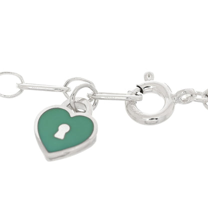 Tiffany Sterling Silver Enamel Love Charm Bracelet Blue 3 of 5